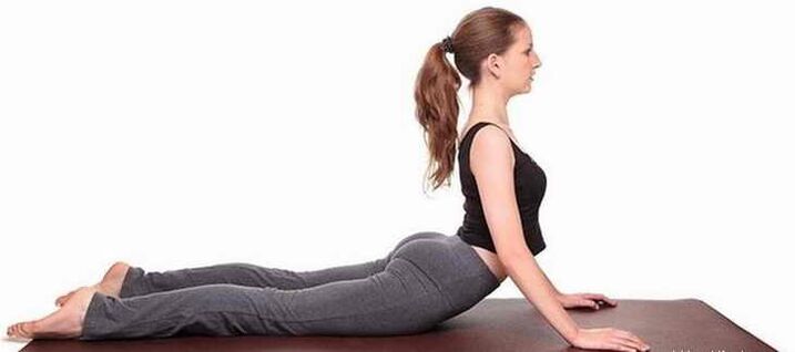 Bhujangasana Pose to exercise the abdominal muscles Ab